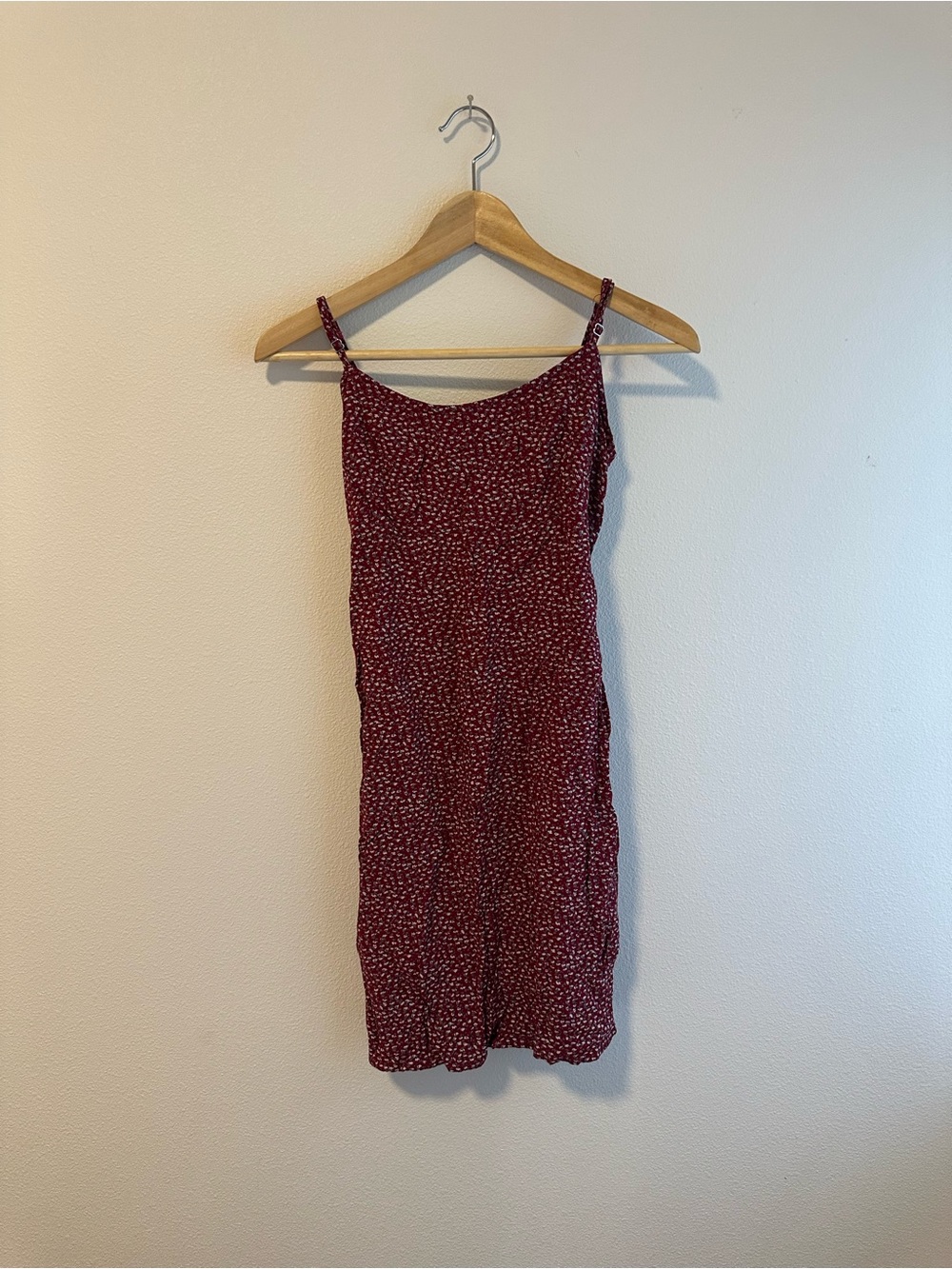 BRANDY MELVILLE red floral print mini dress extra small